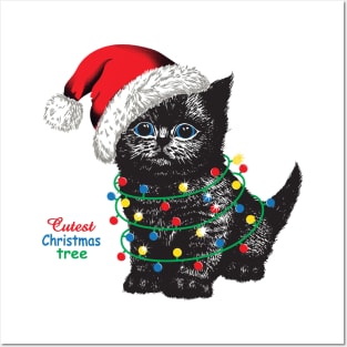 Cute Catmas Tree Posters and Art